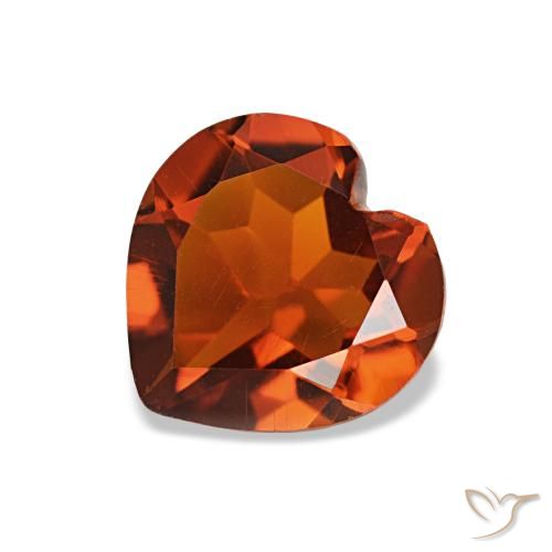 Citrino Laranja Profundo Natural 1.03ct, Formato de coração, VS