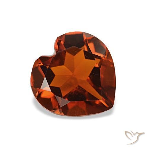 Citrino Laranja Profundo Natural 1.03ct, Formato de coração, VS