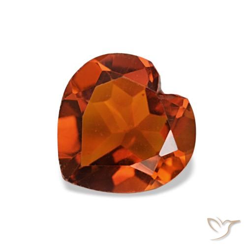 1.00ct fogo laranja Citrino, Coração, VS