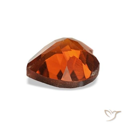 Citrino laranja natural 1,00ct, formato de coração, VS