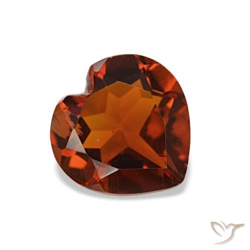 Citrino laranja avermelhado Natural 1.03ct, Formato de coração, VS