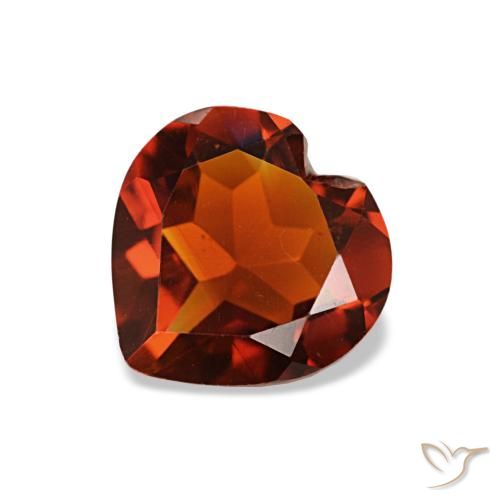 0.98ct laranja escuro citrino, coração, VS