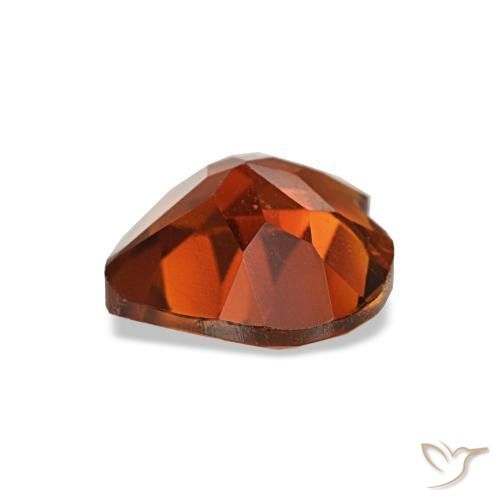 Citrino laranja escuro natural 0,98ct, formato de coração, VS