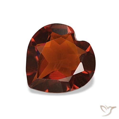 Citrino Laranja Profundo Natural 0.88ct, Formato de coração, VS