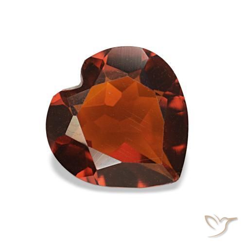 Citrino Laranja Profundo Natural 0.88ct, Formato de coração, VS