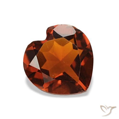 Citrino Laranja escuro Natural 0.96ct, Formato de coração, VS-SI