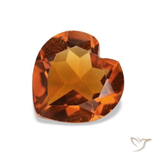 0.92ct laranja profundo citrino, coração, VVS-VS