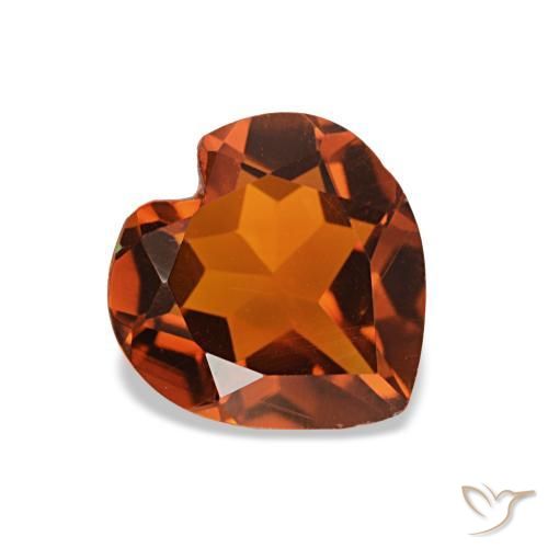 Citrino âmbar laranja Natural 0,91ct, Formato de coração, VS