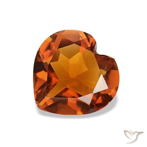 0.93ct Laranja Profundo Citrino, Coração, VS