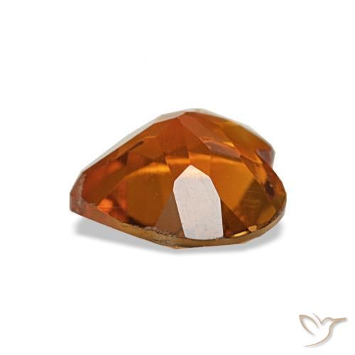 Citrino Laranja Profundo Natural 0.93ct, Formato de coração, VS