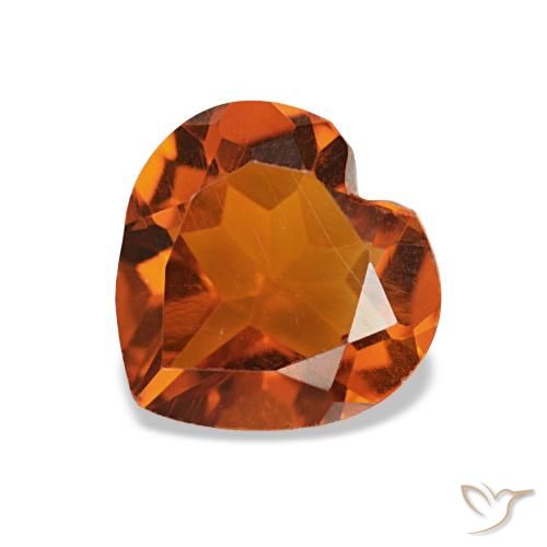 1.03ct laranja profundo citrino, coração, VS