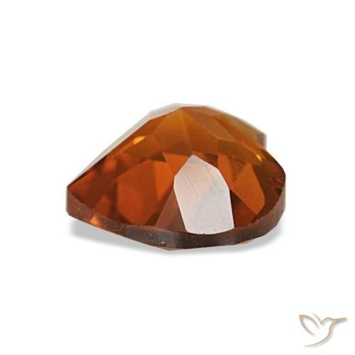 Citrino laranja profundo natural 1,03ct, formato de coração, VS
