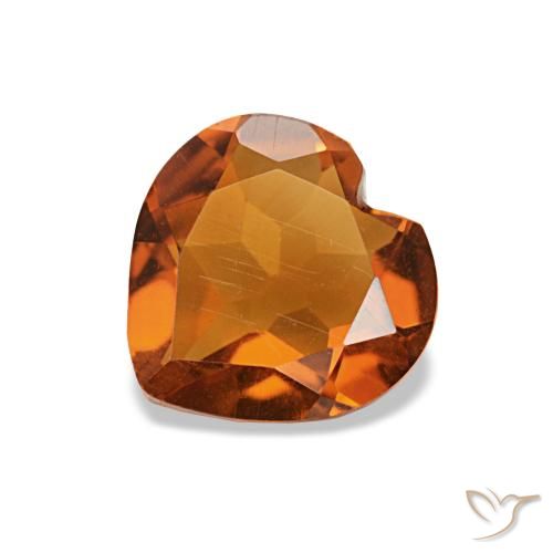 0.94ct laranja avermelhado Citrino, Coração, VVS