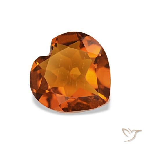 Citrino laranja avermelhado Natural 0.94ct, Formato de coração, VVS