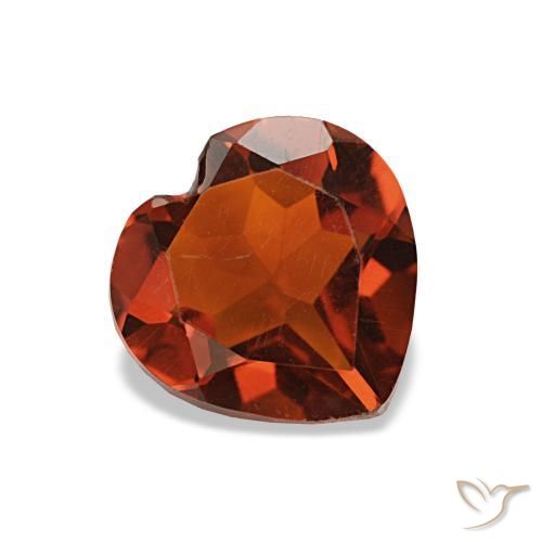 Citrino laranja natural 1,05ct, formato de coração, VVS