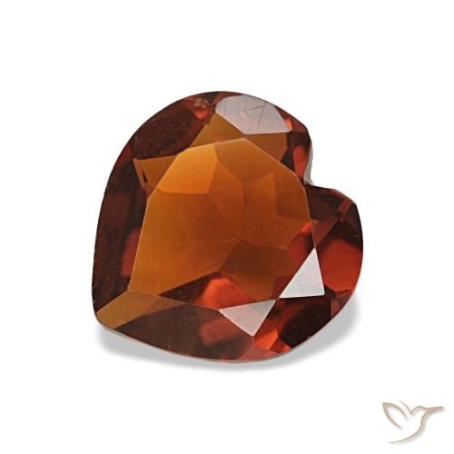Citrino Laranja Médio Natural 0.87ct, Formato de coração, VVS