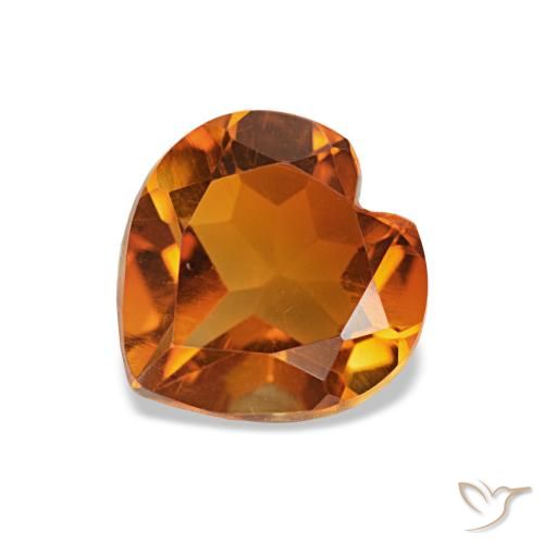 1.10ct laranja médio citrino, coração, VVS