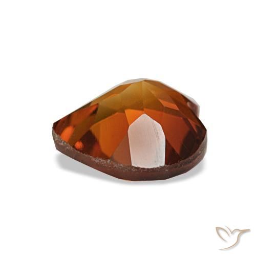 Citrino laranja médio natural 1,10ct, formato de coração, VVS
