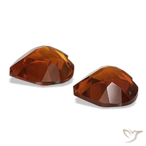 Pedras preciosas de citrino âmbar laranja natural de 1,97 ct, formato de coração, VS