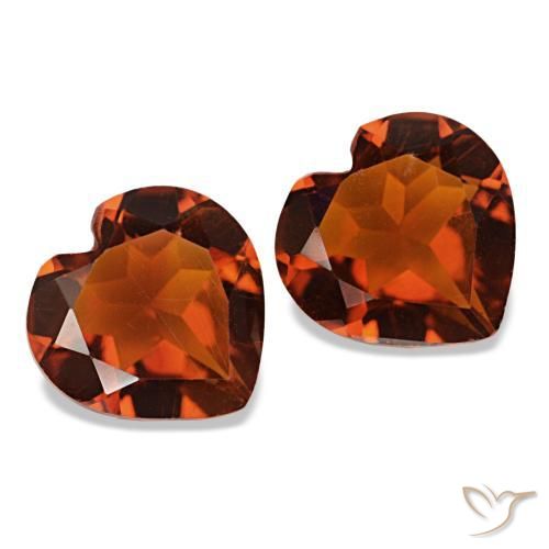 Pedras preciosas de Citrino âmbar laranja natural de 1.88 ct, Formato de coração, VS