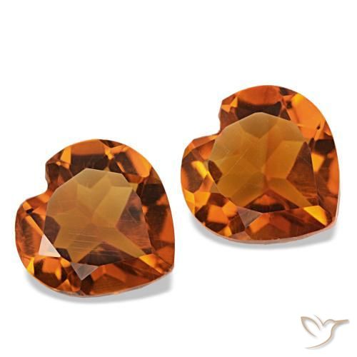 Pedras preciosas de citrino laranja médio natural de 2,14 ct, formato de coração, VS