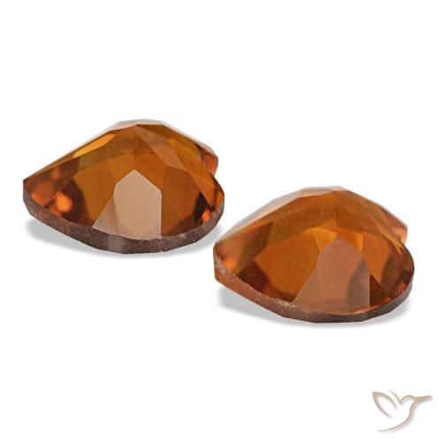 Pedras preciosas de Citrino Laranja Profundo natural de 2.05 ct, Formato de coração, VS