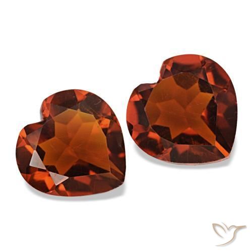 Pedras preciosas de Citrino Laranja Profundo natural de 2.04 ct, Formato de coração, VVS