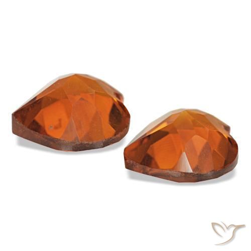 Pedras preciosas de citrino laranja médio natural de 1,97 ct, formato de coração, VVS