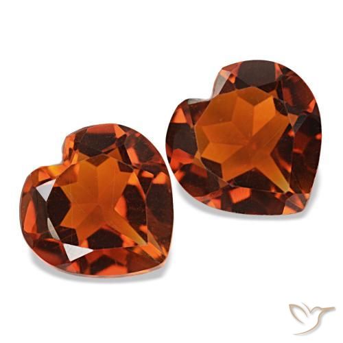 Pedras preciosas de citrino laranja escuro natural de 2,02 ct, formato de coração, VVS