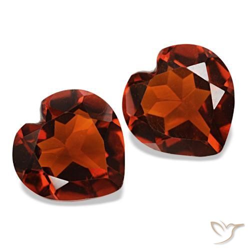 Pedras preciosas de Citrino vermelho médio natural de 1.94 ct, Formato de coração, VVS