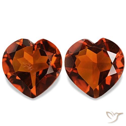 Pedras preciosas de Citrino Laranja Profundo natural de 2.11 ct, Formato de coração, VS