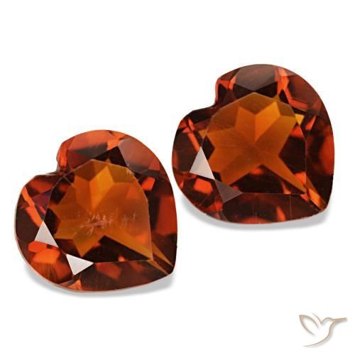 Pedras preciosas de Citrino Laranja Profundo natural de 2.11 ct, Formato de coração, VS