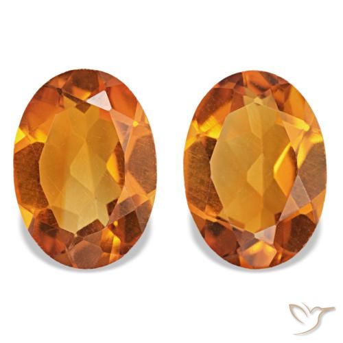 Pedras preciosas de Citrino Laranja Médio natural de 1.31 ct, Corte Oval, VS
