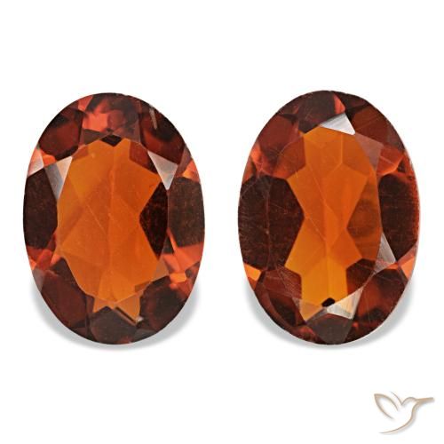 Pedras preciosas de citrino laranja avermelhado profundo natural de 1,27 ct, corte oval, VS