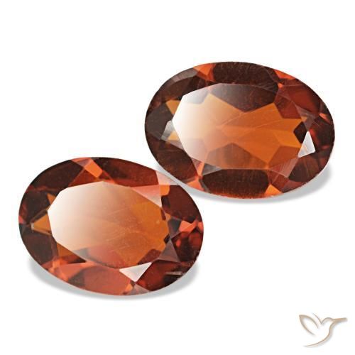 Pedras preciosas de citrino laranja avermelhado profundo natural de 1,27 ct, corte oval, VS