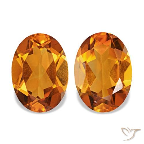 Pedras preciosas de Citrino laranja marrom natural de 1,45 ct, Corte Oval, VS