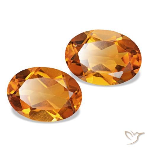 Pedras preciosas de Citrino laranja marrom natural de 1,45 ct, Corte Oval, VS