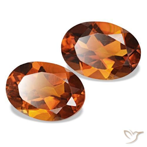 Pedras preciosas de citrino laranja médio natural de 1,51 ct, corte oval, VS