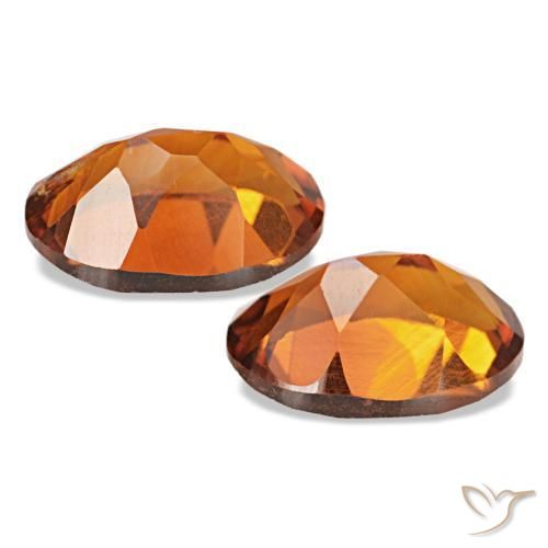 Pedras preciosas de citrino laranja médio natural de 1,51 ct, corte oval, VS