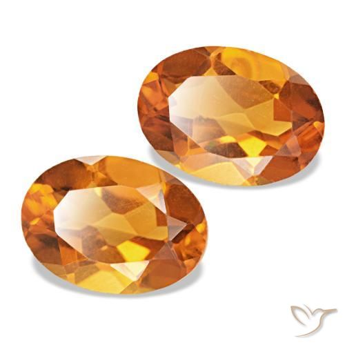Pedras preciosas de Citrino laranja marrom natural de 1.58 ct, Corte Oval, VS