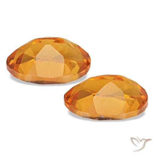Pedras preciosas de Citrino laranja marrom natural de 1.58 ct, Corte Oval, VS