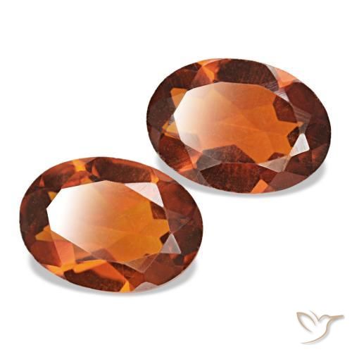 Pedras preciosas de citrino laranja médio natural de 1,20 ct, corte oval, VS
