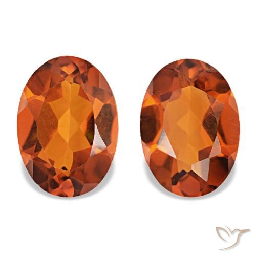 Pedras preciosas de citrino fogo laranja natural de 1,31 ct, corte oval, VS