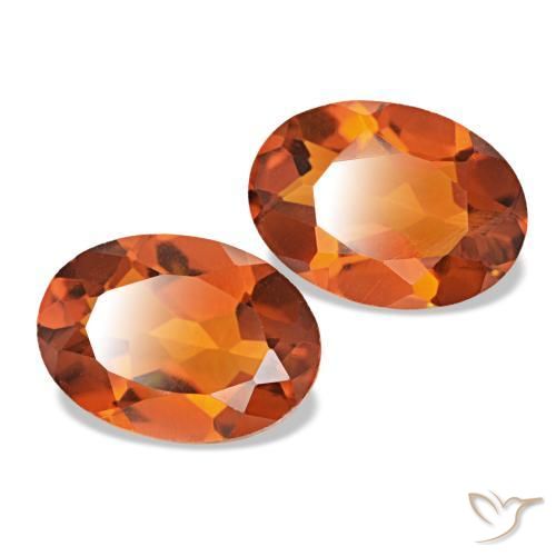 Pedras preciosas de citrino fogo laranja natural de 1,31 ct, corte oval, VS