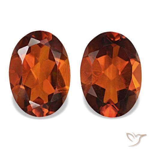Pedras preciosas de Citrino Laranja Avermelhado Profundo natural de 1.42 ct, Corte Oval, VVS-VS
