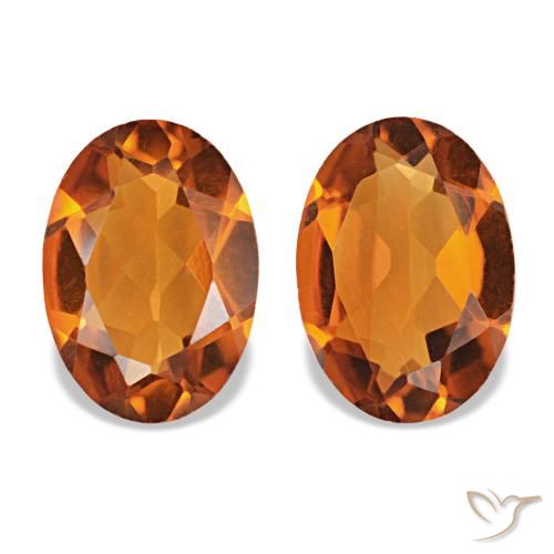 Pedras preciosas de citrino laranja natural de 1,28 ct, corte oval, VVS-VS
