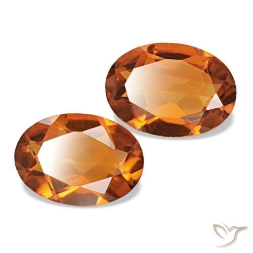 Pedras preciosas de citrino laranja natural de 1,28 ct, corte oval, VVS-VS