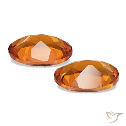 Pedras preciosas de citrino laranja natural de 1,28 ct, corte oval, VVS-VS