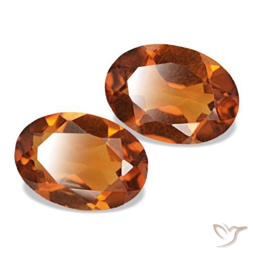 Pedras preciosas de citrino laranja natural de 1,28 ct, corte oval, VVS-VS
