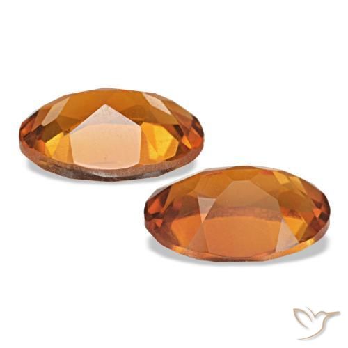 Pedras preciosas de citrino laranja natural de 1,28 ct, corte oval, VVS-VS